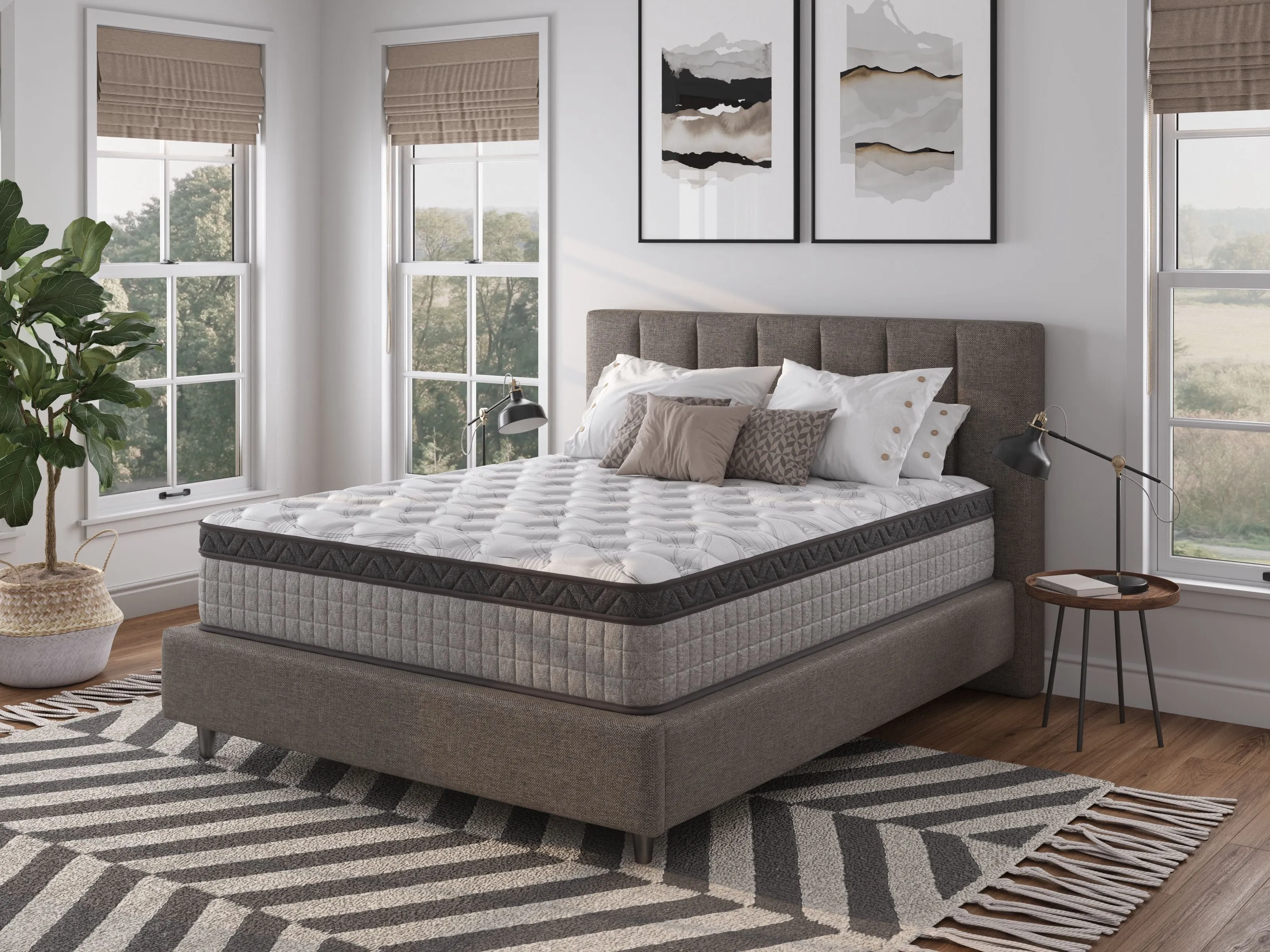 12" Diamond Innerspring Hybrid And Cooling Gel Memory Foam Mattress, High Quality, Pressure Relief, And Motion Isolation by Couch.com