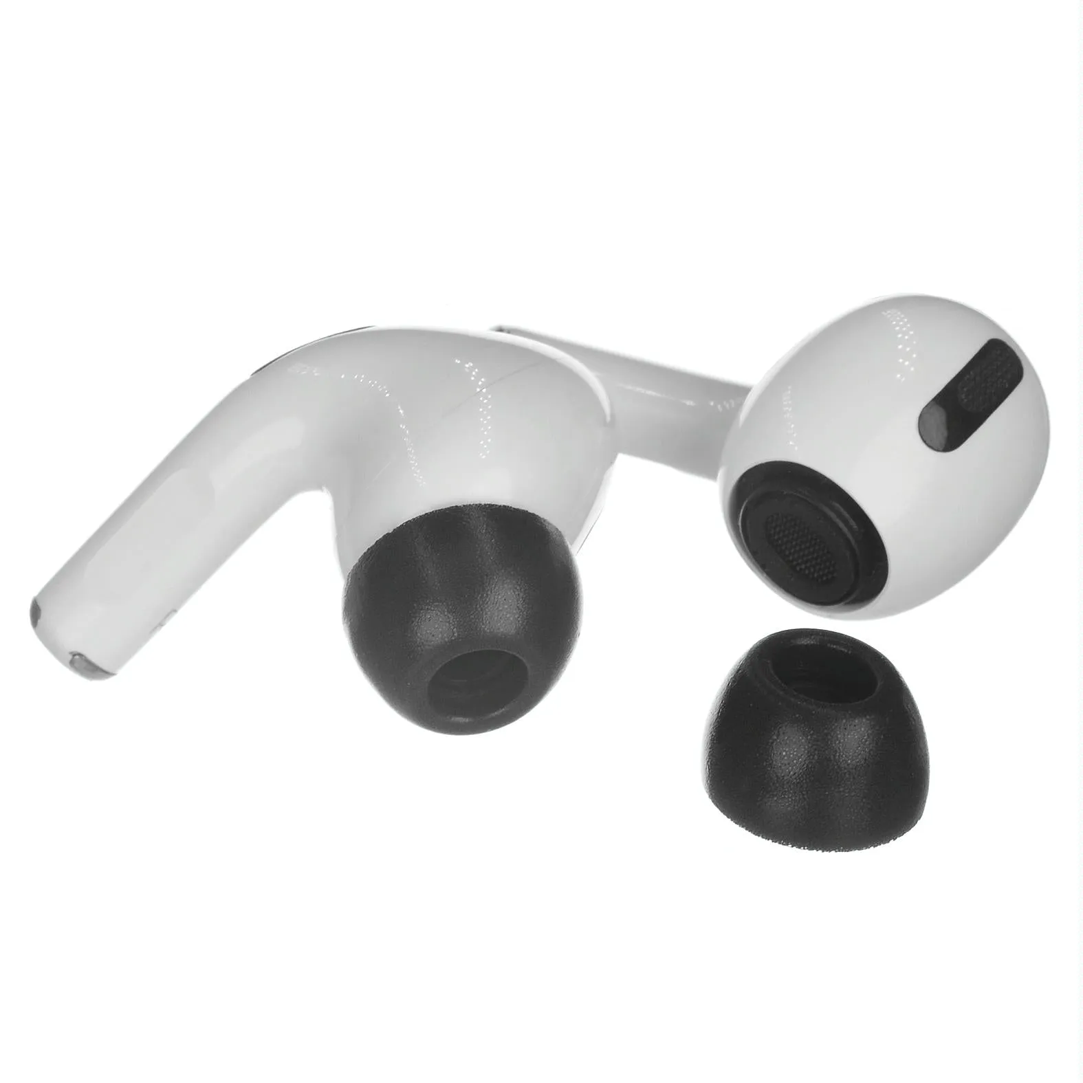 2-Pack Memory Foam Ear Caps For Tws Airpods Pro - Black Medium