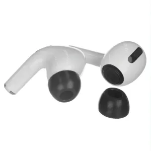 2-Pack Memory Foam Ear Caps For Tws Airpods Pro - Black Medium