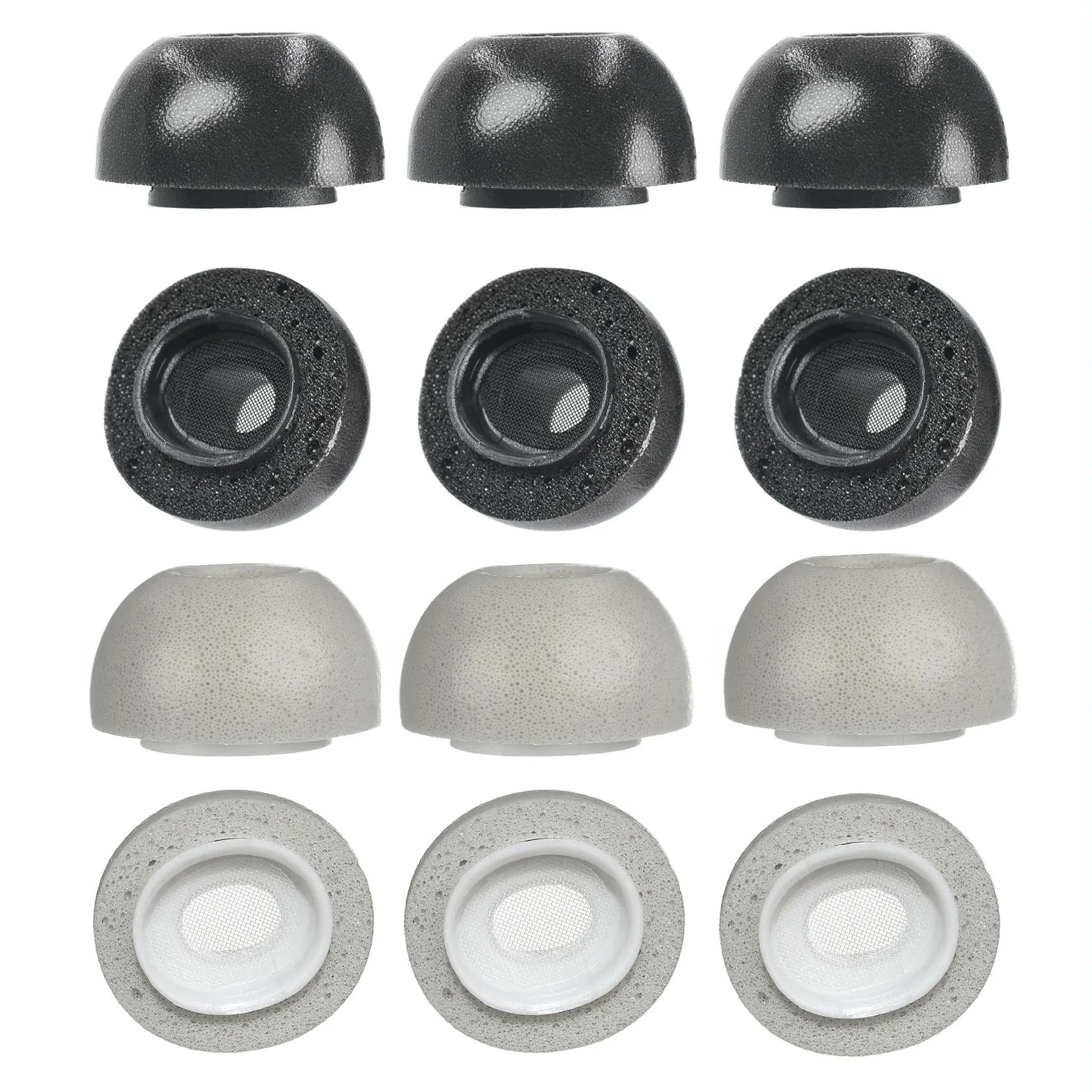 2-Pack Memory Foam Ear Tips For Tws Airpods Pro - Black Large