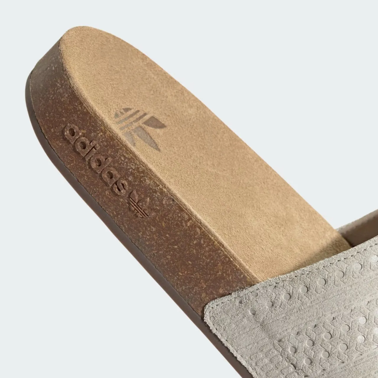 Adidas Adilette Cork Suede Slide Brown