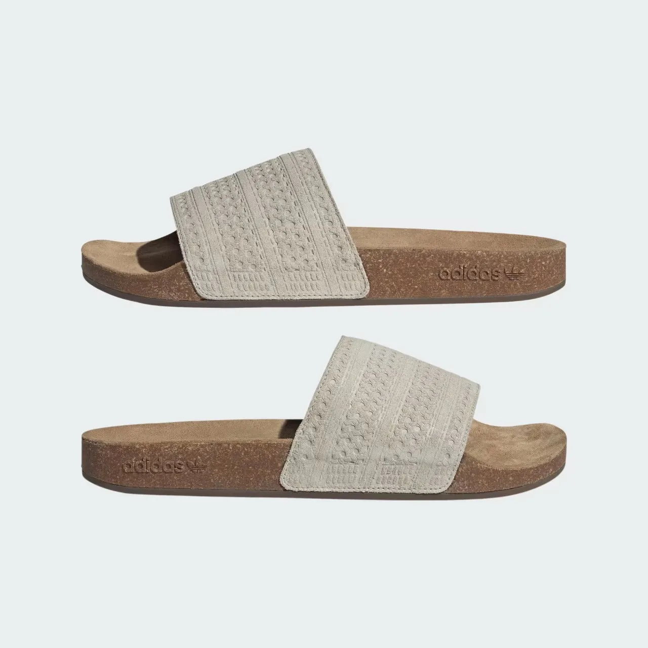 Adidas Adilette Cork Suede Slide Brown
