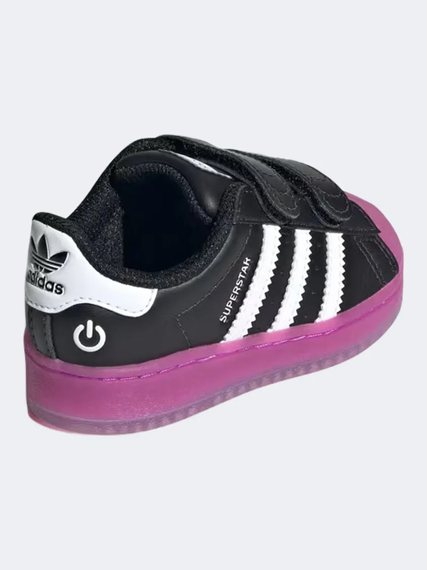 Adidas Superstar Led Light Infant-Girls Originals Shoes Black/Purple/White