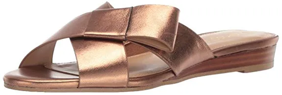 Aerosoles Women's Orbit Sandal Copper Leather Slip On Mule Slide