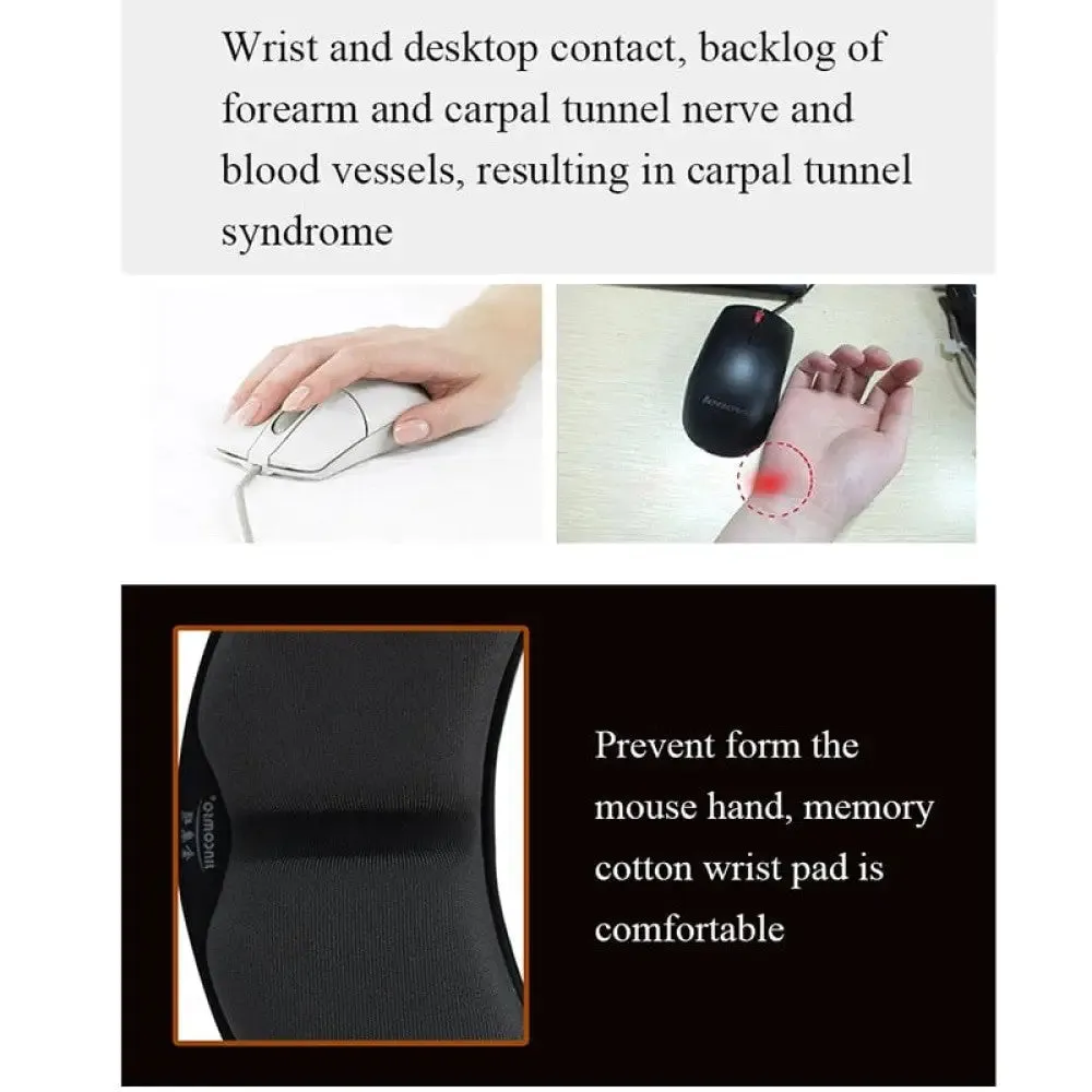 Anti-skid Memory Foam Ergonomic Mousepad Support Wrist Rest Mat for Computer Laptop