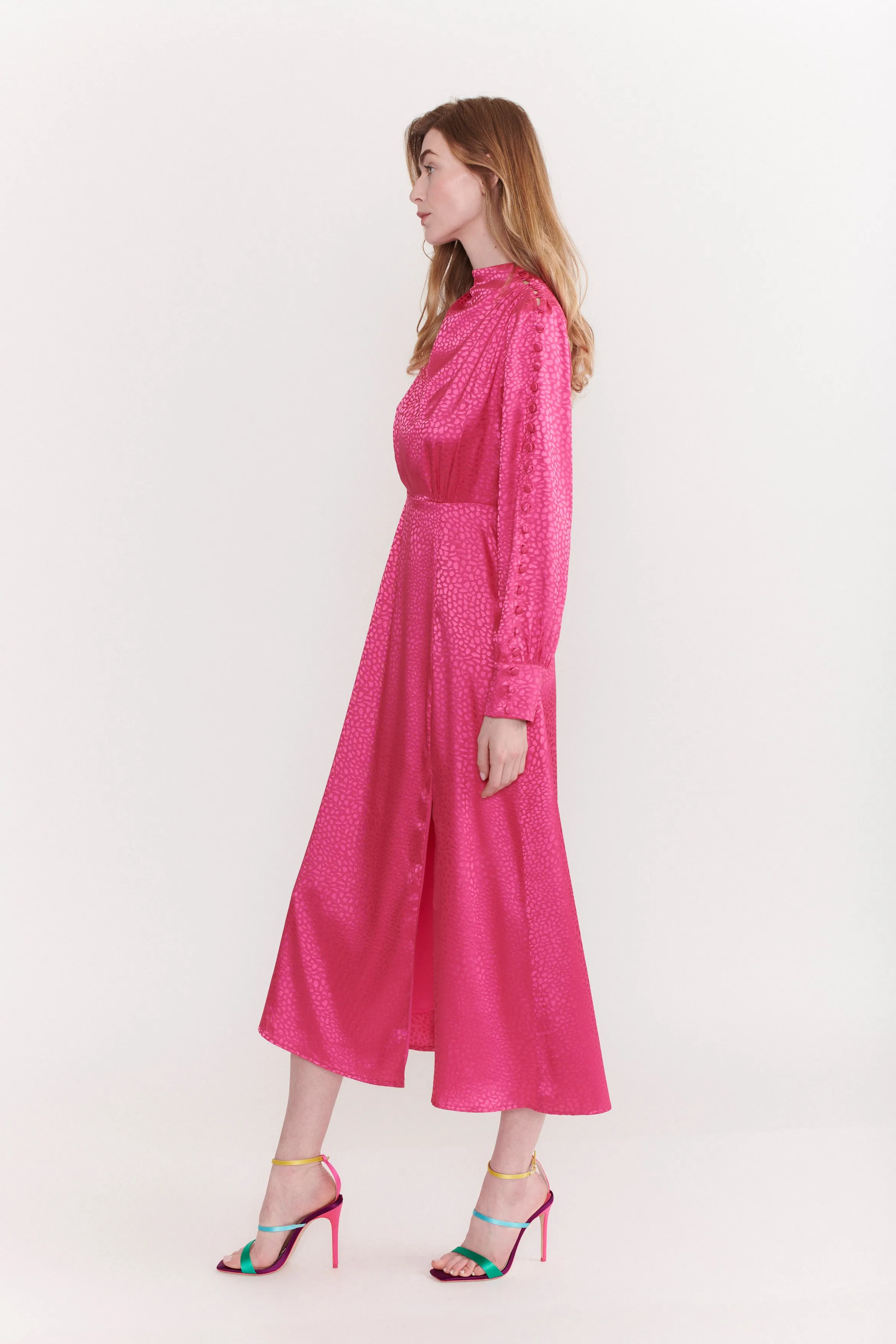 Arabella Pink Midi Dress RENTAL