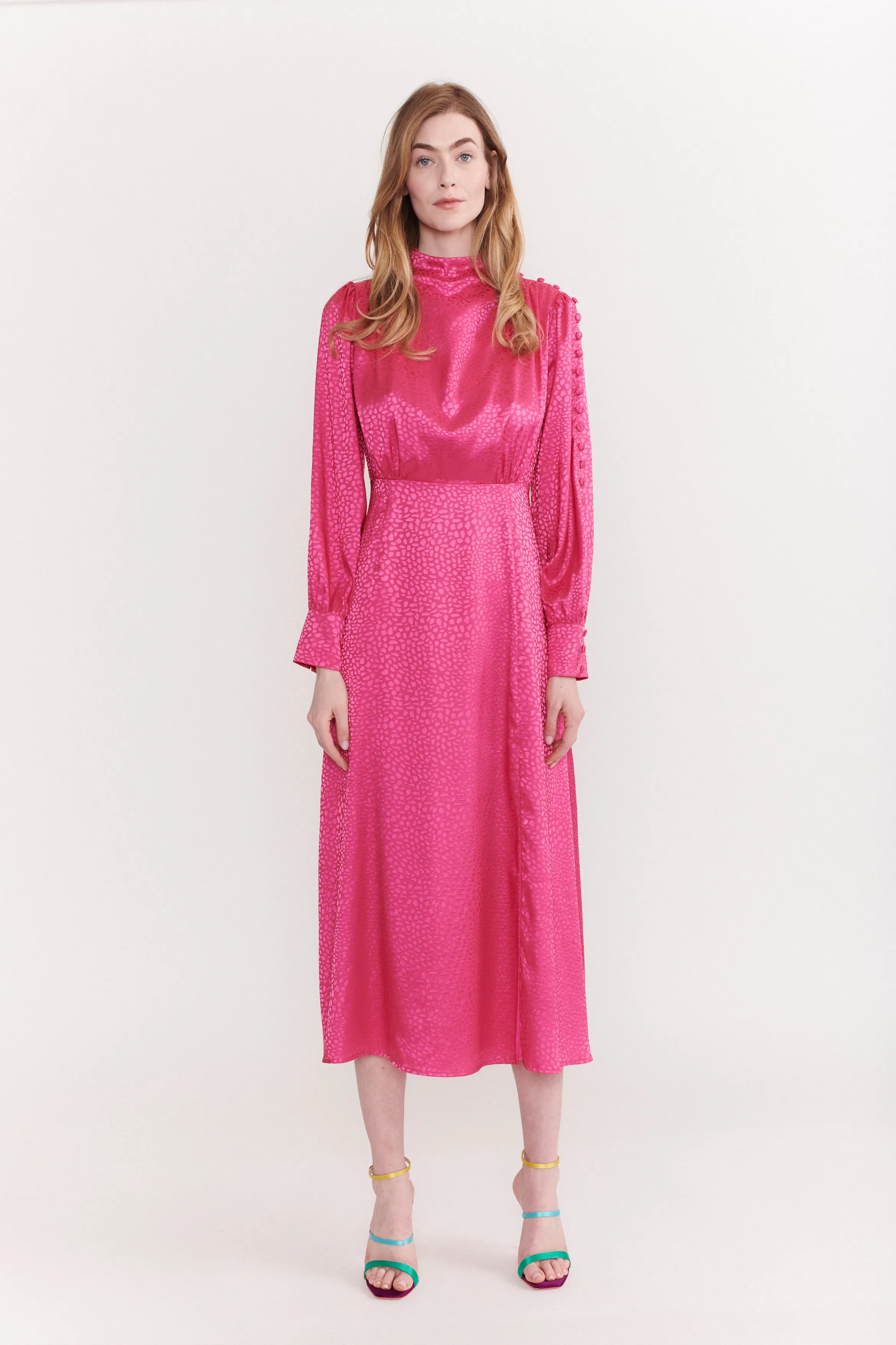 Arabella Pink Midi Dress RENTAL