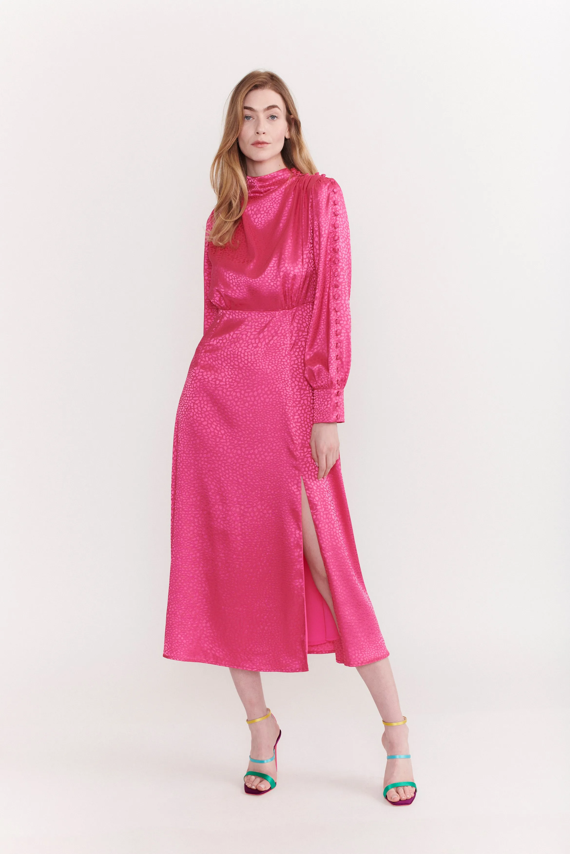 Arabella Pink Midi Dress RENTAL