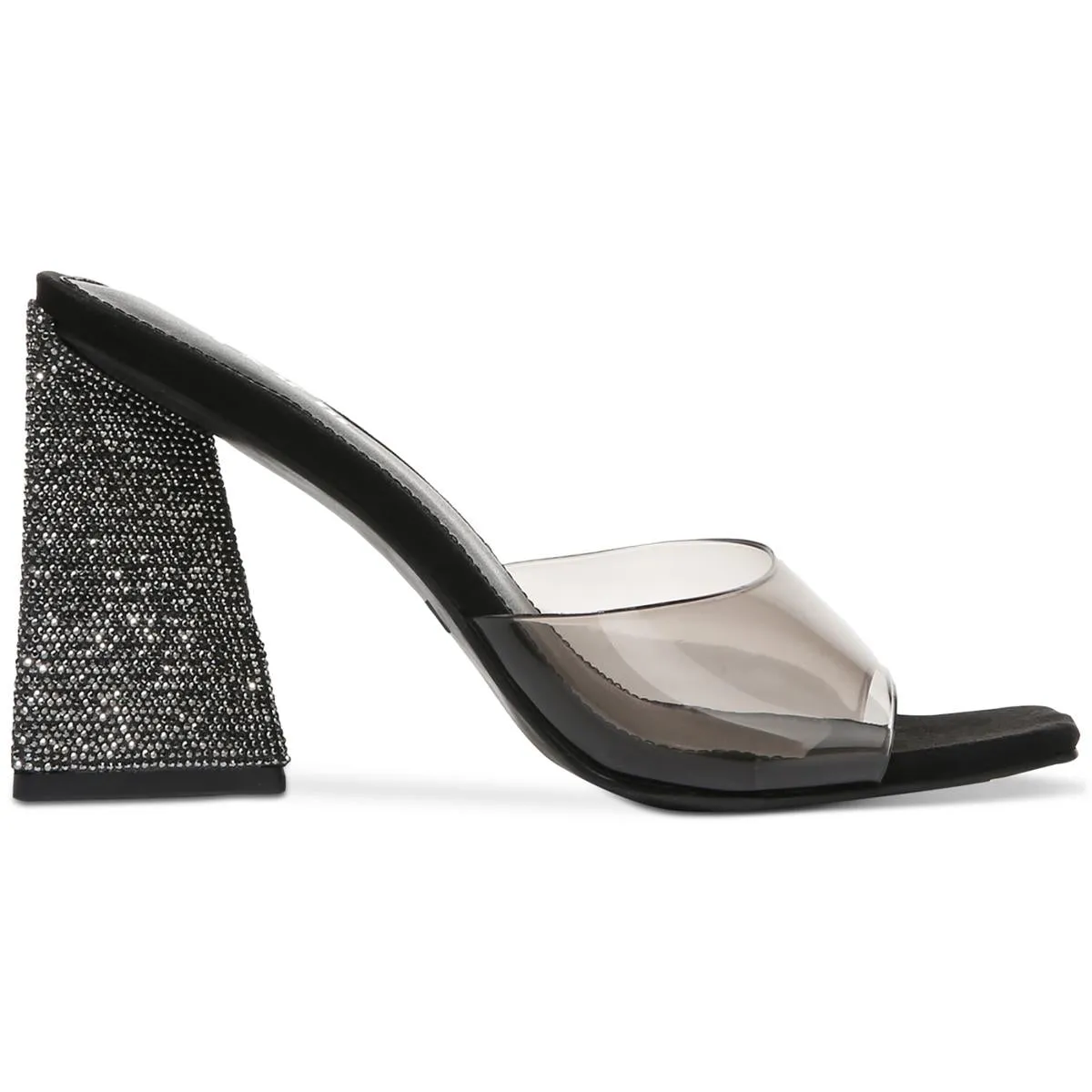 Bar III Womens Avva Rhinestone Square Toe Mule Sandals