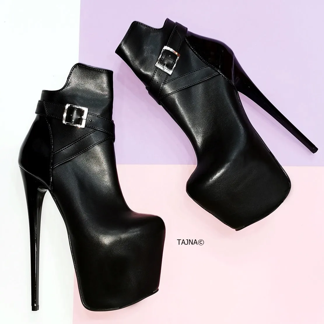 Black Matte Elegant Heeled Boots