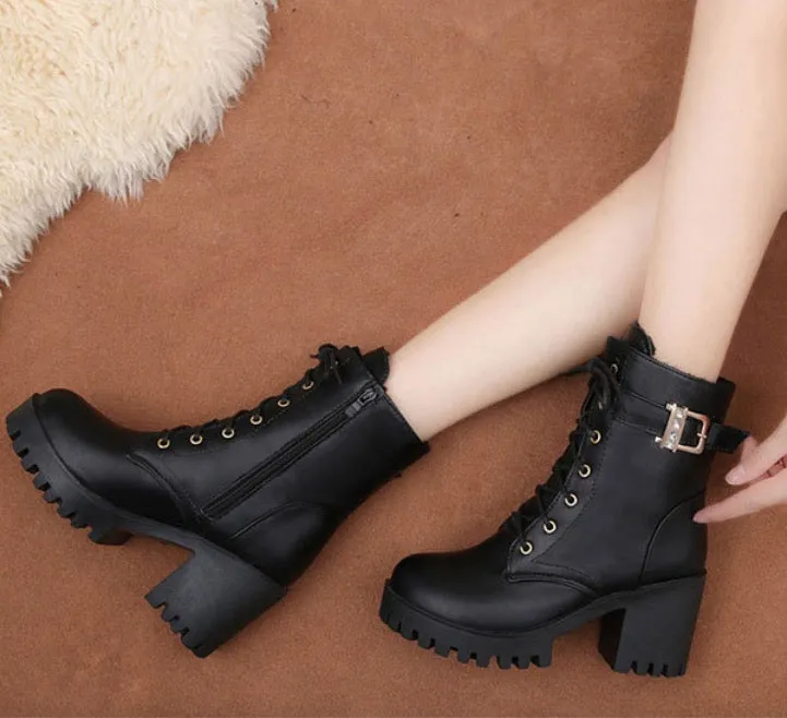 British Winter Thicken Diamond Martin Boots