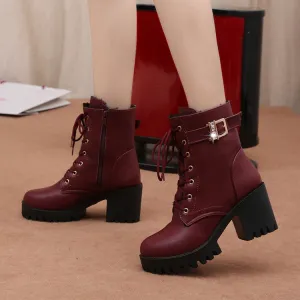 British Winter Thicken Diamond Martin Boots
