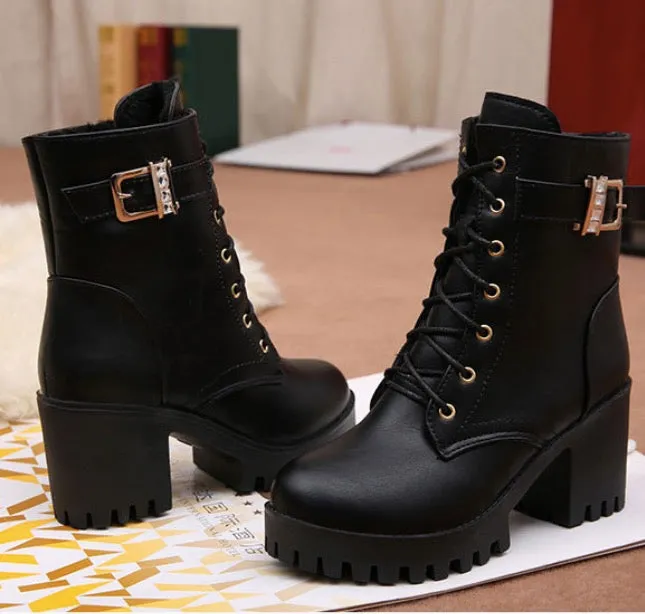 British Winter Thicken Diamond Martin Boots