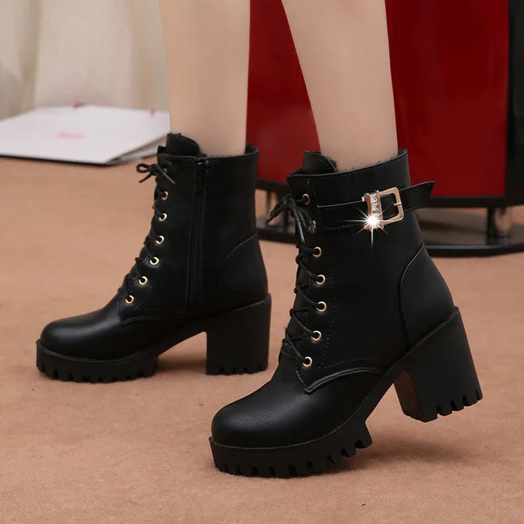 British Winter Thicken Diamond Martin Boots