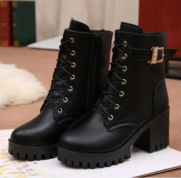 British Winter Thicken Diamond Martin Boots