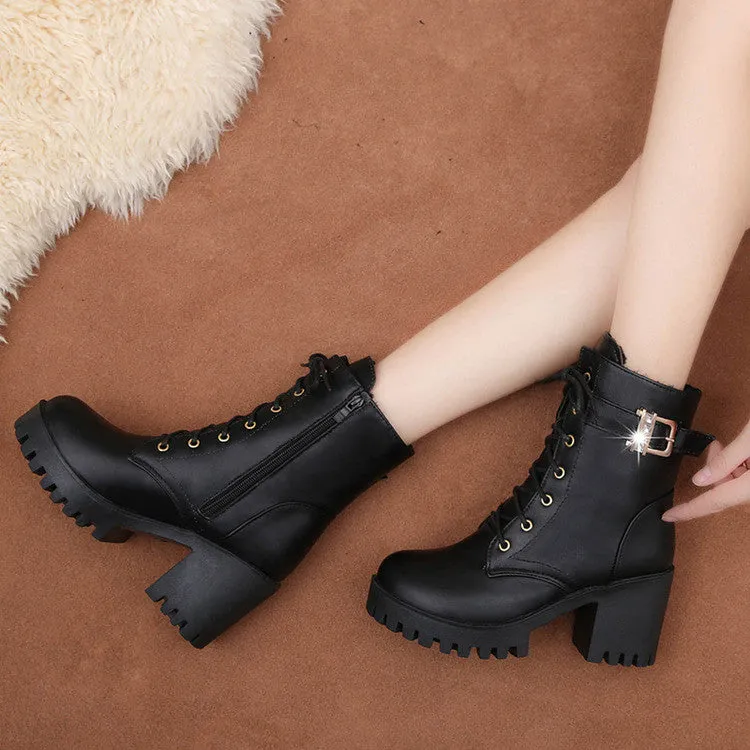 British Winter Thicken Diamond Martin Boots