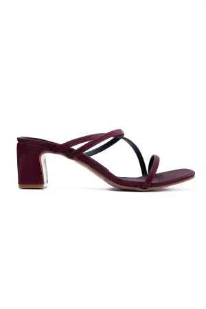 Burgundy Block Heels