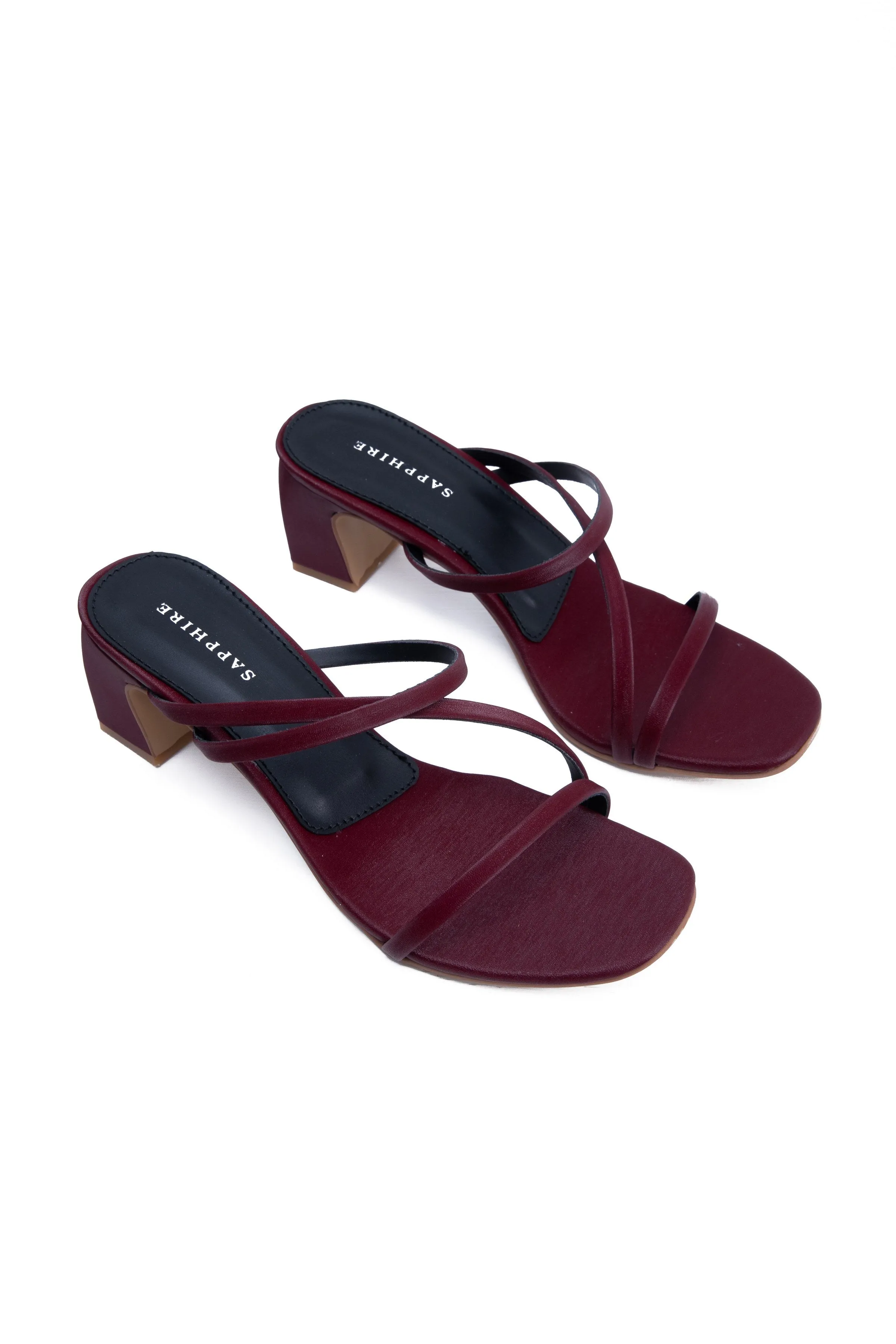 Burgundy Block Heels