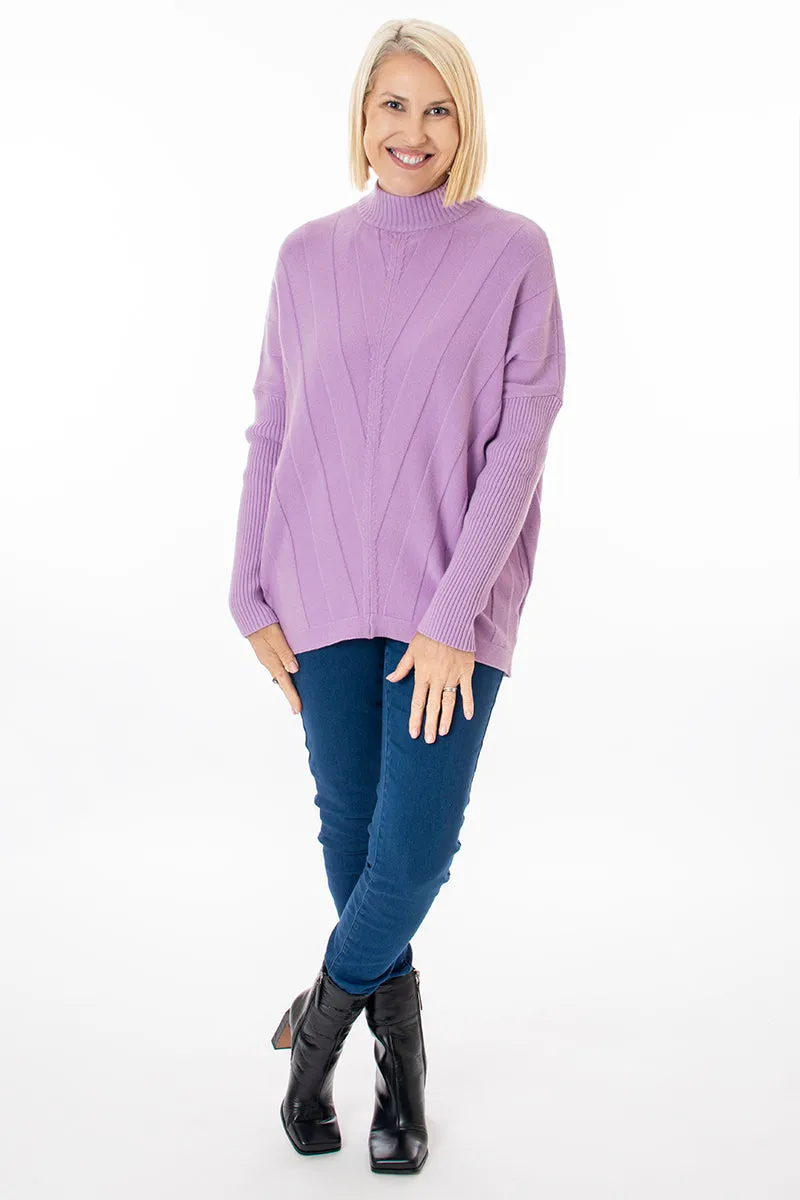 Chevron knit cocoon jumper