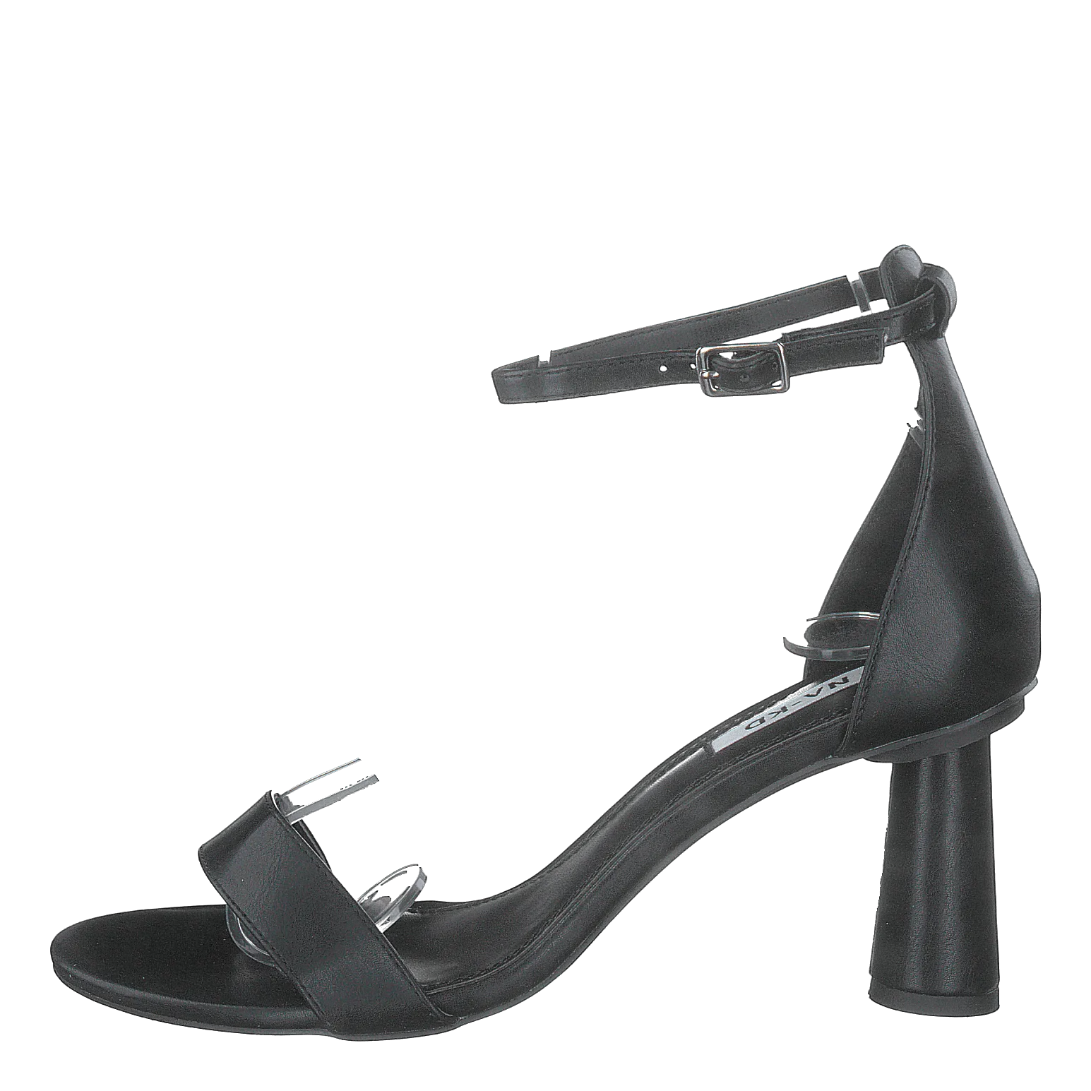 Cone Shape Strap Heels Black