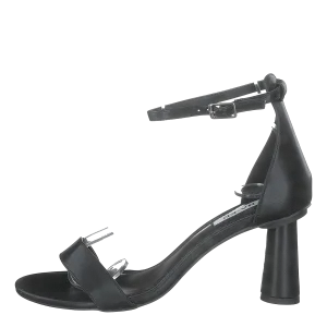 Cone Shape Strap Heels Black