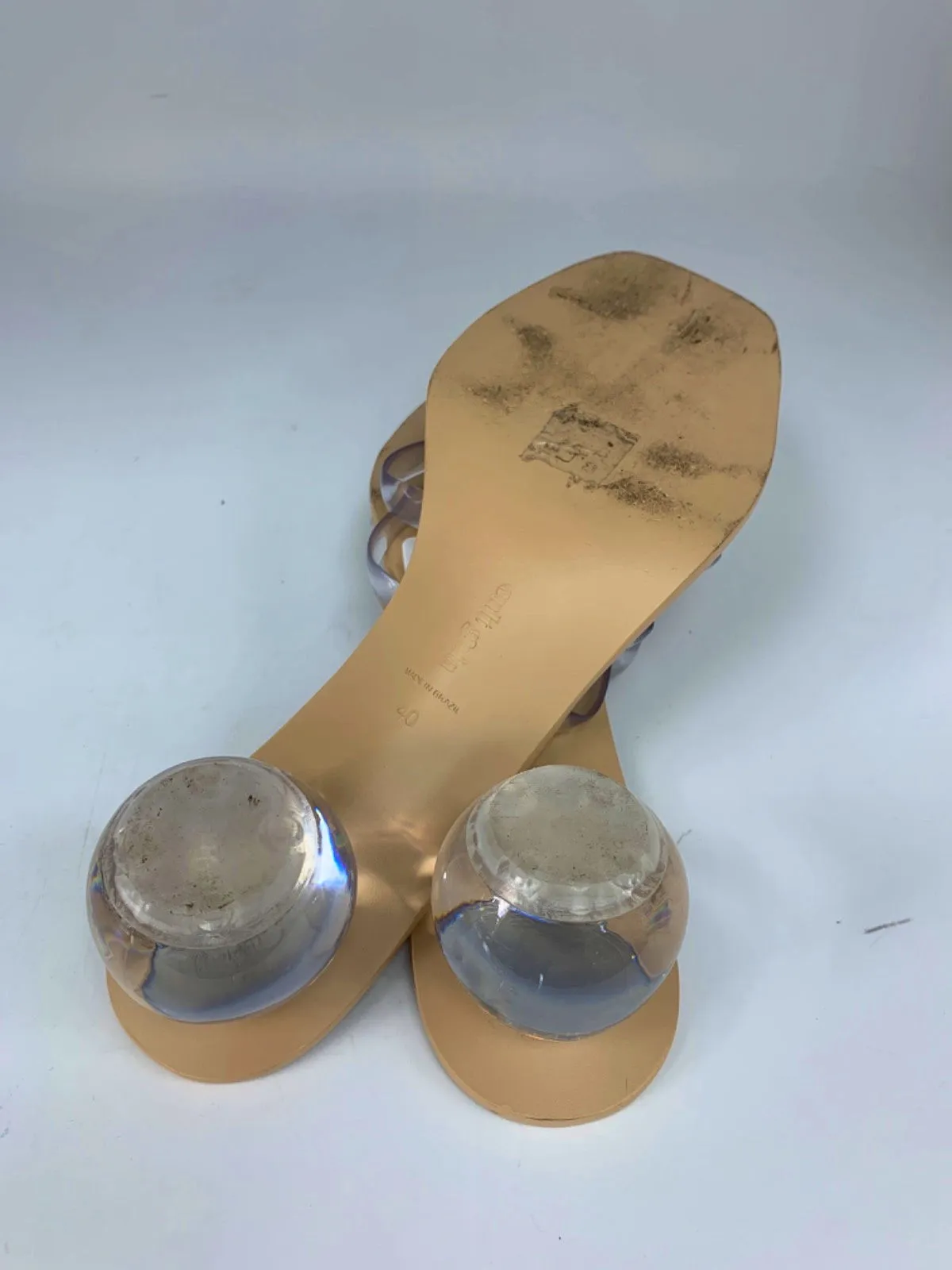 Cult Gaia Clear Transparent Mule Sandals with Glass Heel UK 6.5