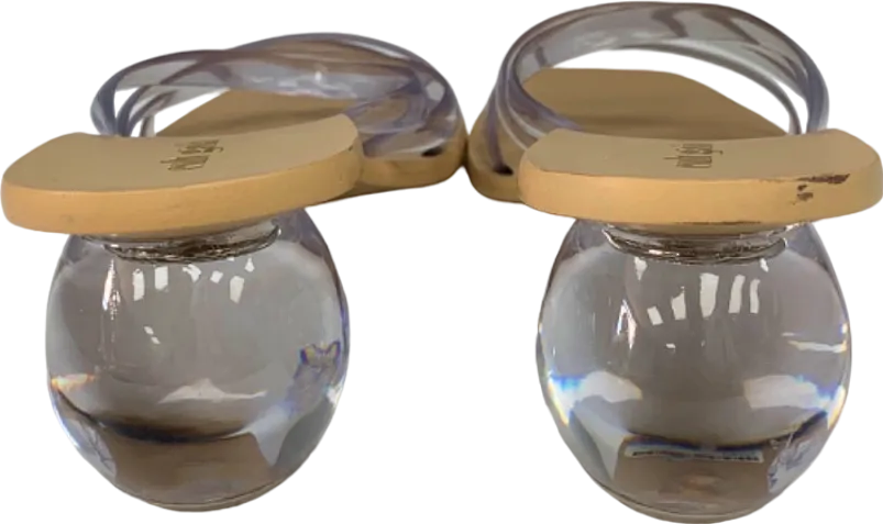 Cult Gaia Clear Transparent Mule Sandals with Glass Heel UK 6.5