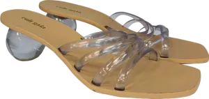 Cult Gaia Clear Transparent Mule Sandals with Glass Heel UK 6.5