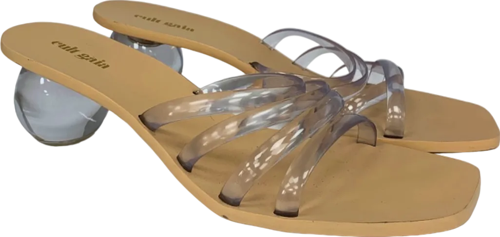 Cult Gaia Clear Transparent Mule Sandals with Glass Heel UK 6.5