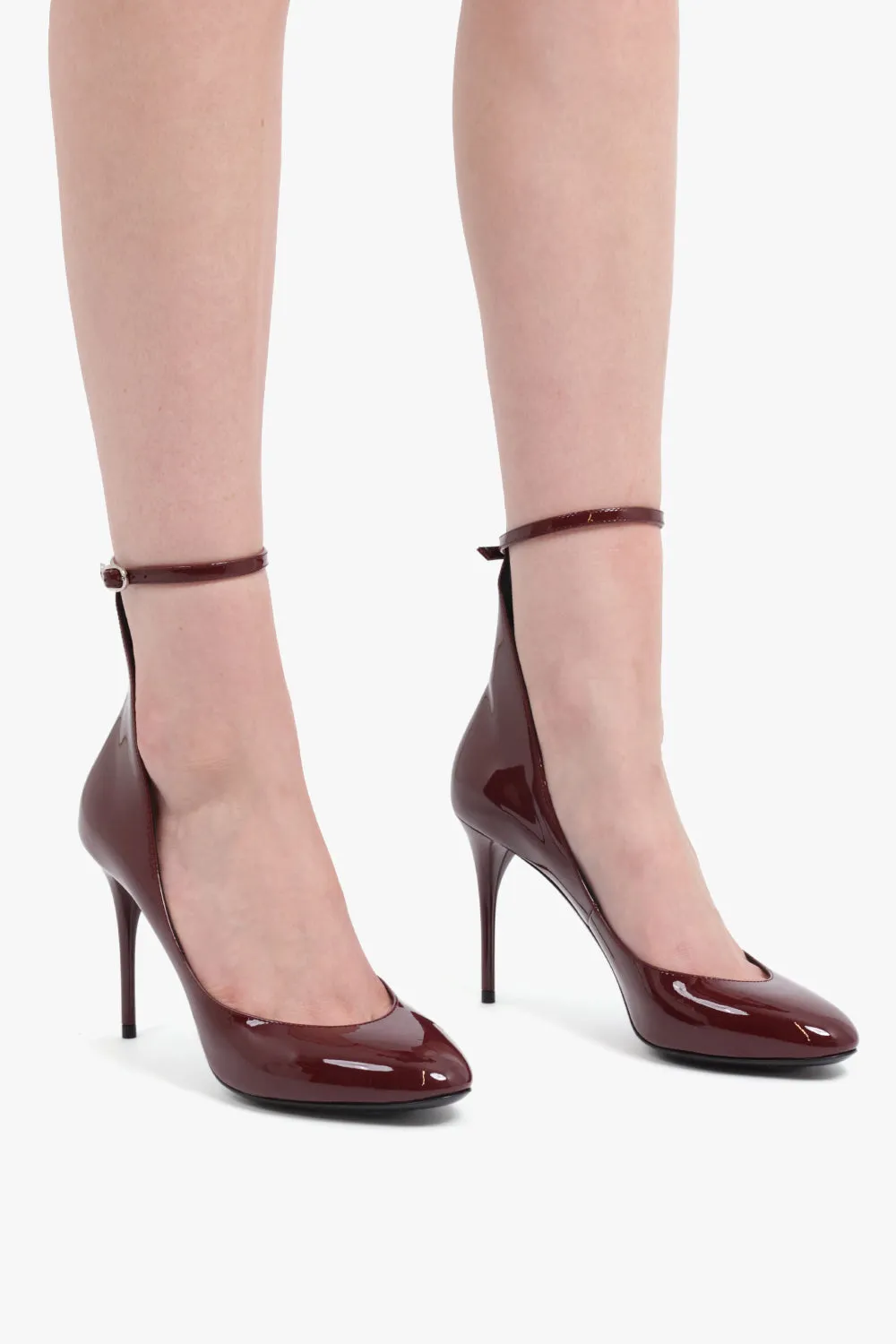 Decollette Patent 90mm Pump Heels | Garnet Red