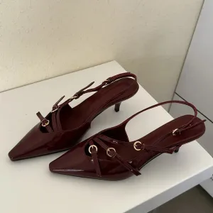 Eilyken Designer Narrow Band Buckle Strap Thin Heels
