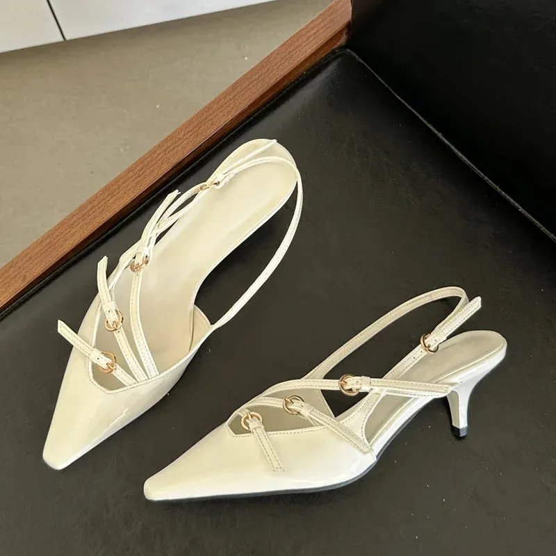 Eilyken Designer Narrow Band Buckle Strap Thin Heels