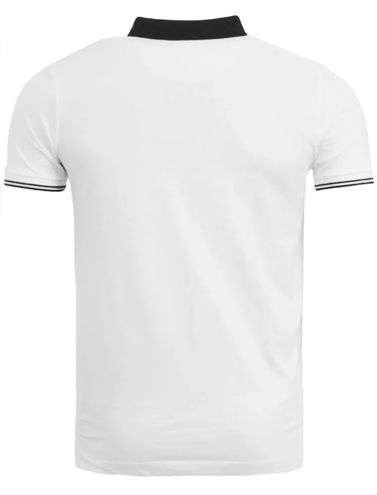 Evian Spot Print Polo Shirt in White