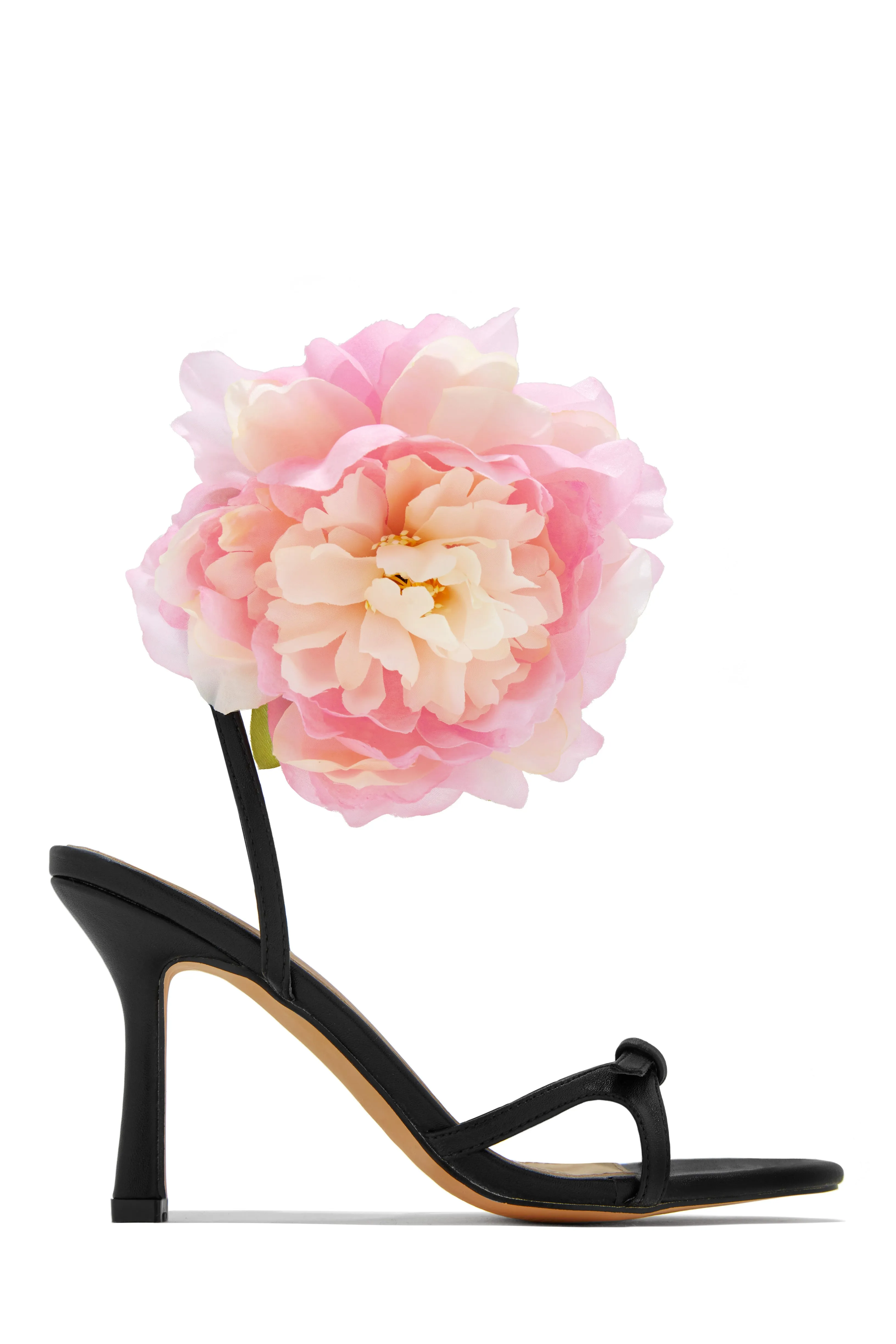 Fiore Flower Accent Heels - Black