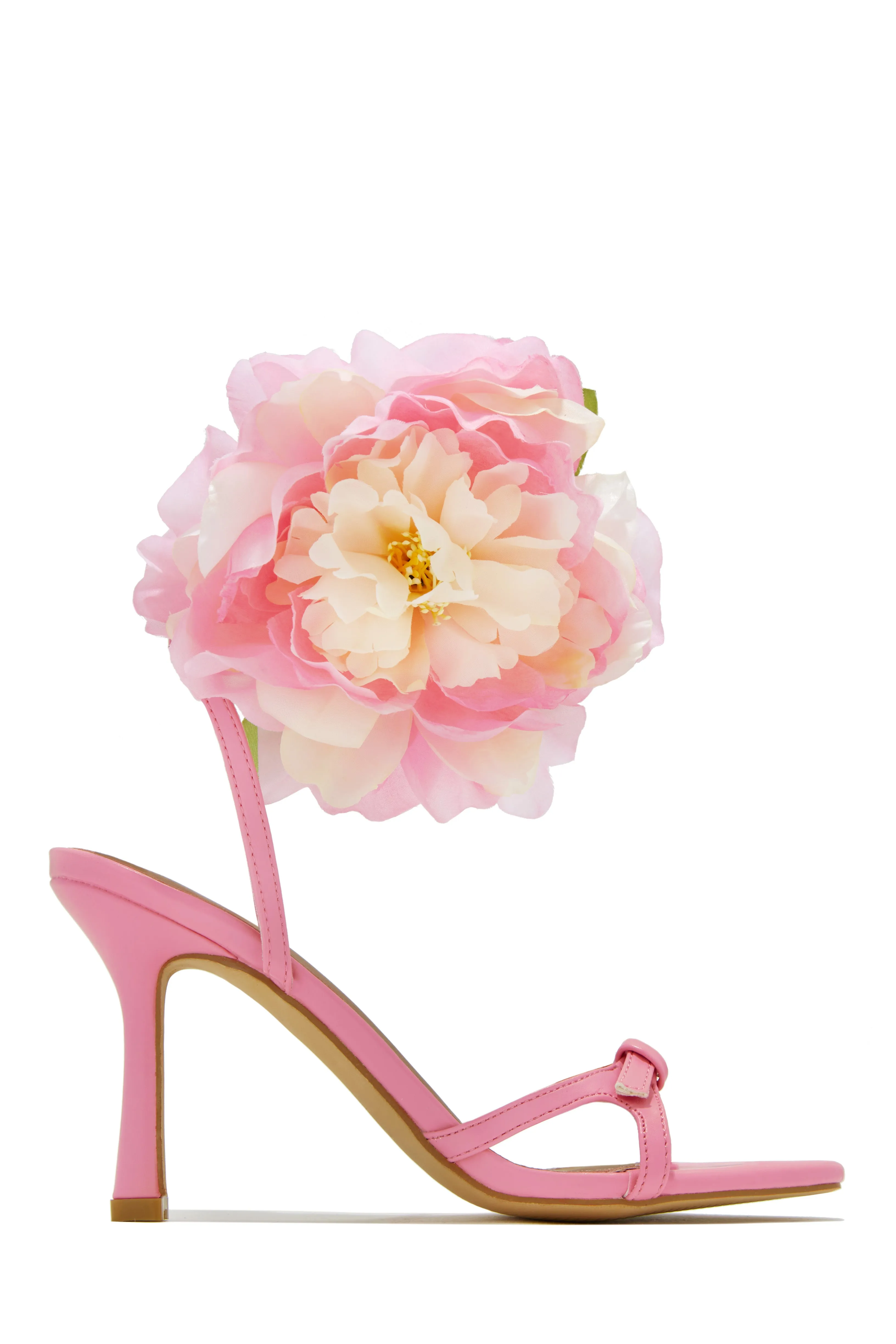 Fiore Flower Accent Heels - Black