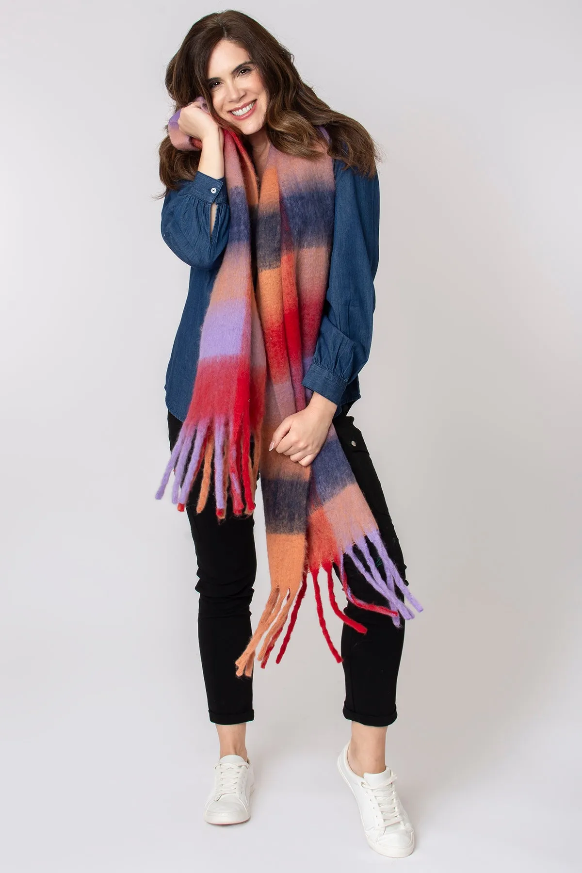 Frill Notch Neck Tencel Shirt