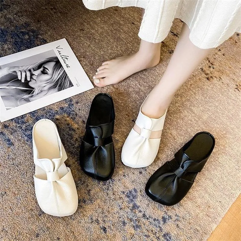 Hot Sale 49% OffPlus-size Cut-Out Design Flat Mules