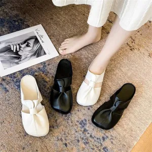 Hot Sale 49% OffPlus-size Cut-Out Design Flat Mules