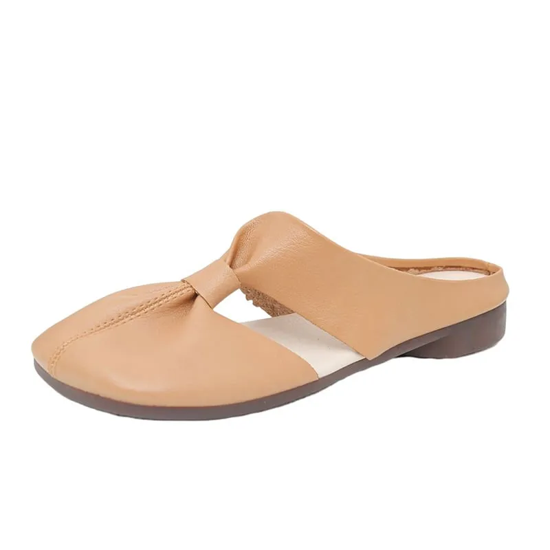 Hot Sale 49% OffPlus-size Cut-Out Design Flat Mules