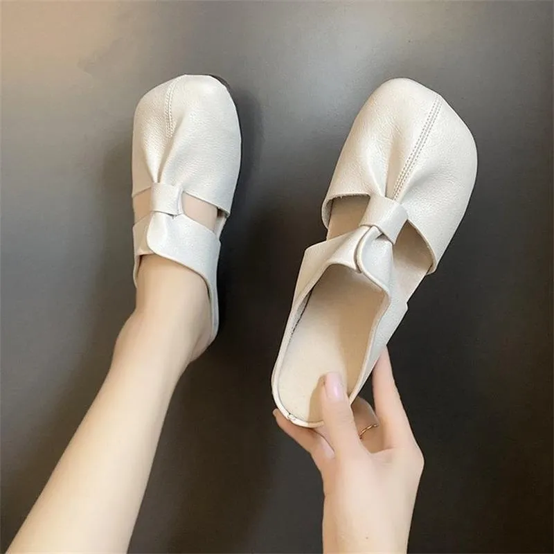 Hot Sale 50% OffPlus-size Cut-Out Design Flat Mules