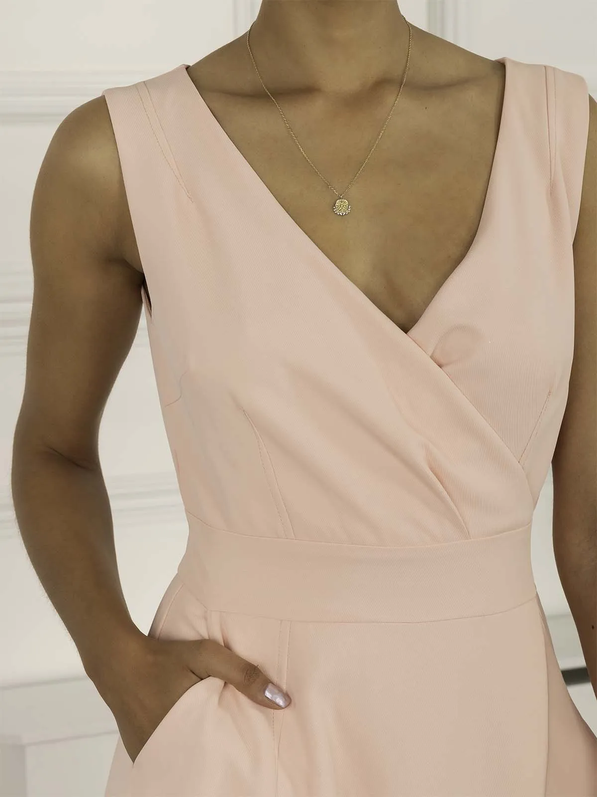 Jolie Moi Eliza Frill Hem Dress, Light Pink