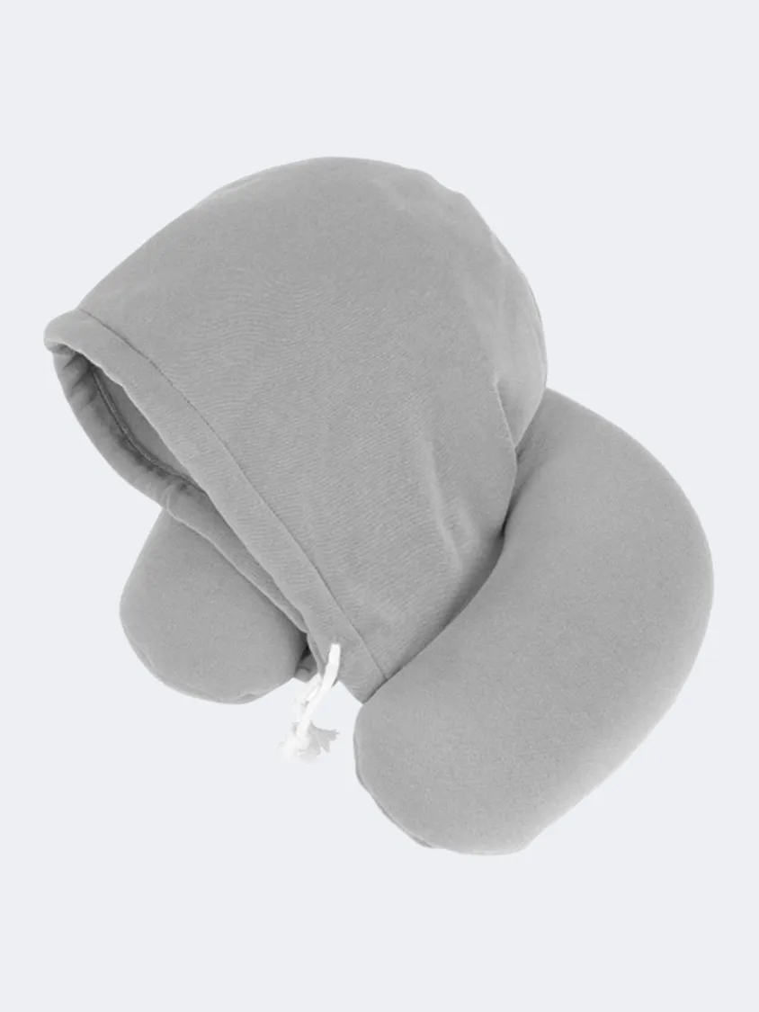 King Camp Hooded Memory Foam Neck Pillow Unisex Camping Pillow Mid Grey  Ka7006