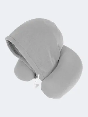 King Camp Hooded Memory Foam Neck Pillow Unisex Camping Pillow Mid Grey  Ka7006