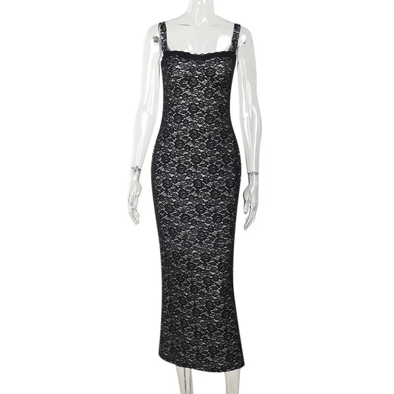 Lace Dress Women - Autumn Elegant Slim Long