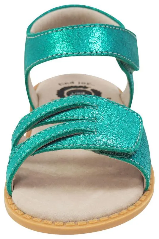 Livie & Luca Girl's Athena Aqua Shimmer Leather Sandals