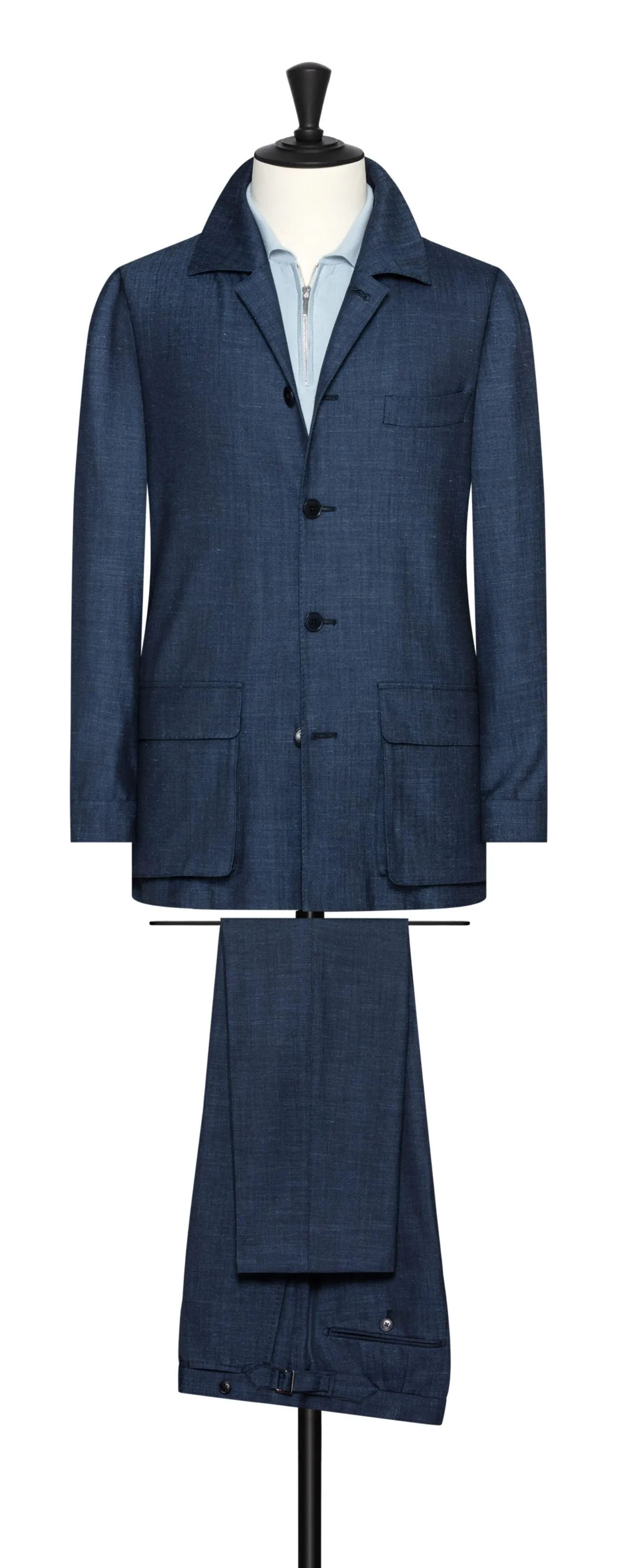 Loro Piana JERSELY Indigo Jersey Stretch Wool, Silk & Linen Twill
