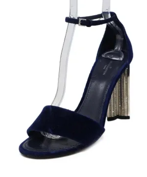 Louis Vuitton Navy Velvet Rhinestone Heels sz 9