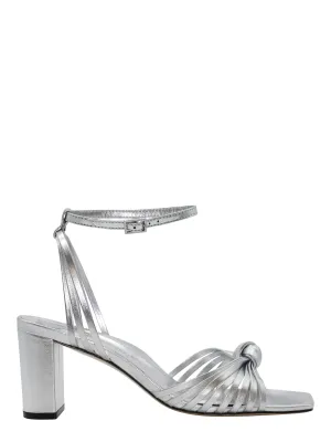 Marion Parke Faye Block Heel in Silver Metallic