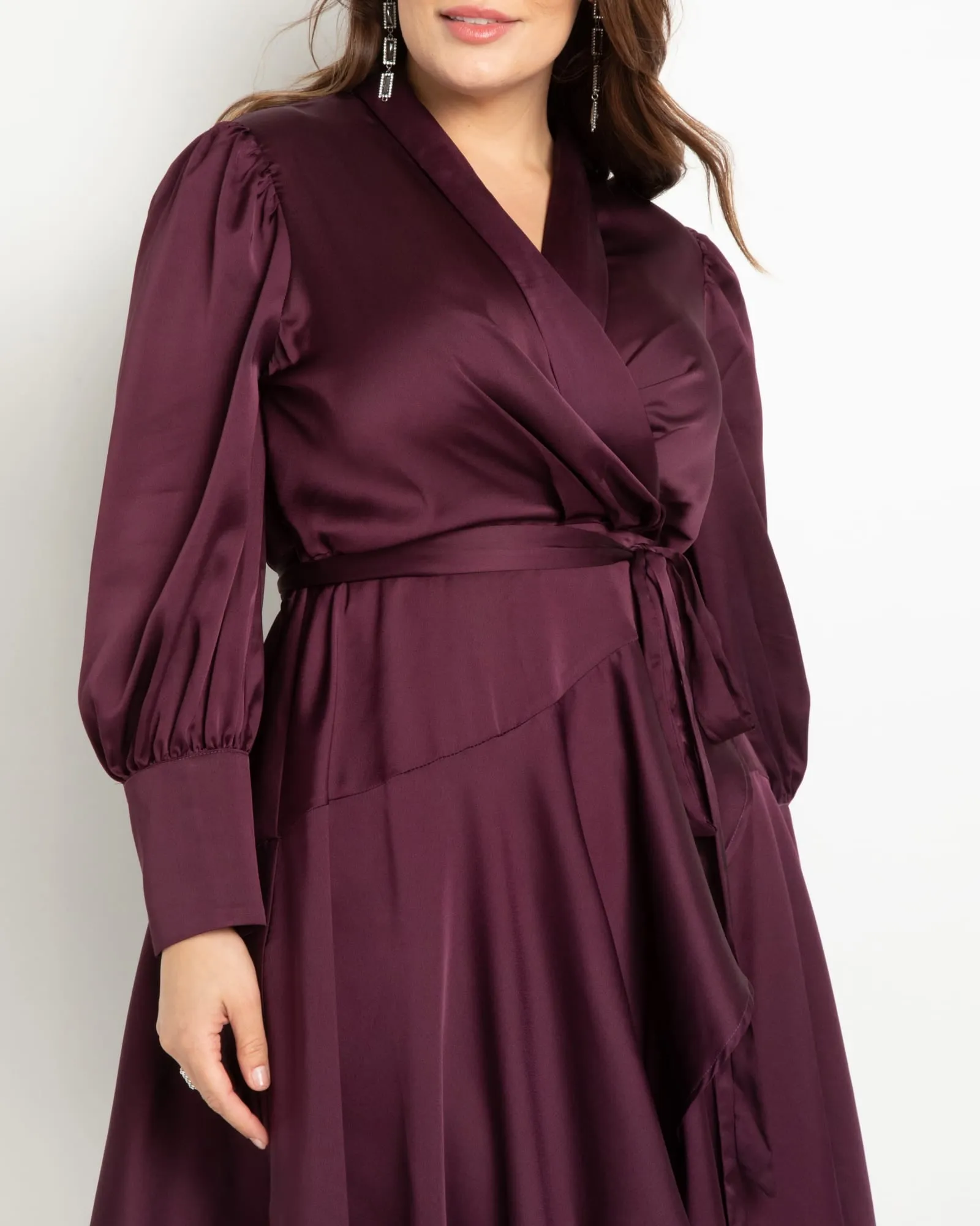 Mini Satin Wrap Dress | Potent Purple