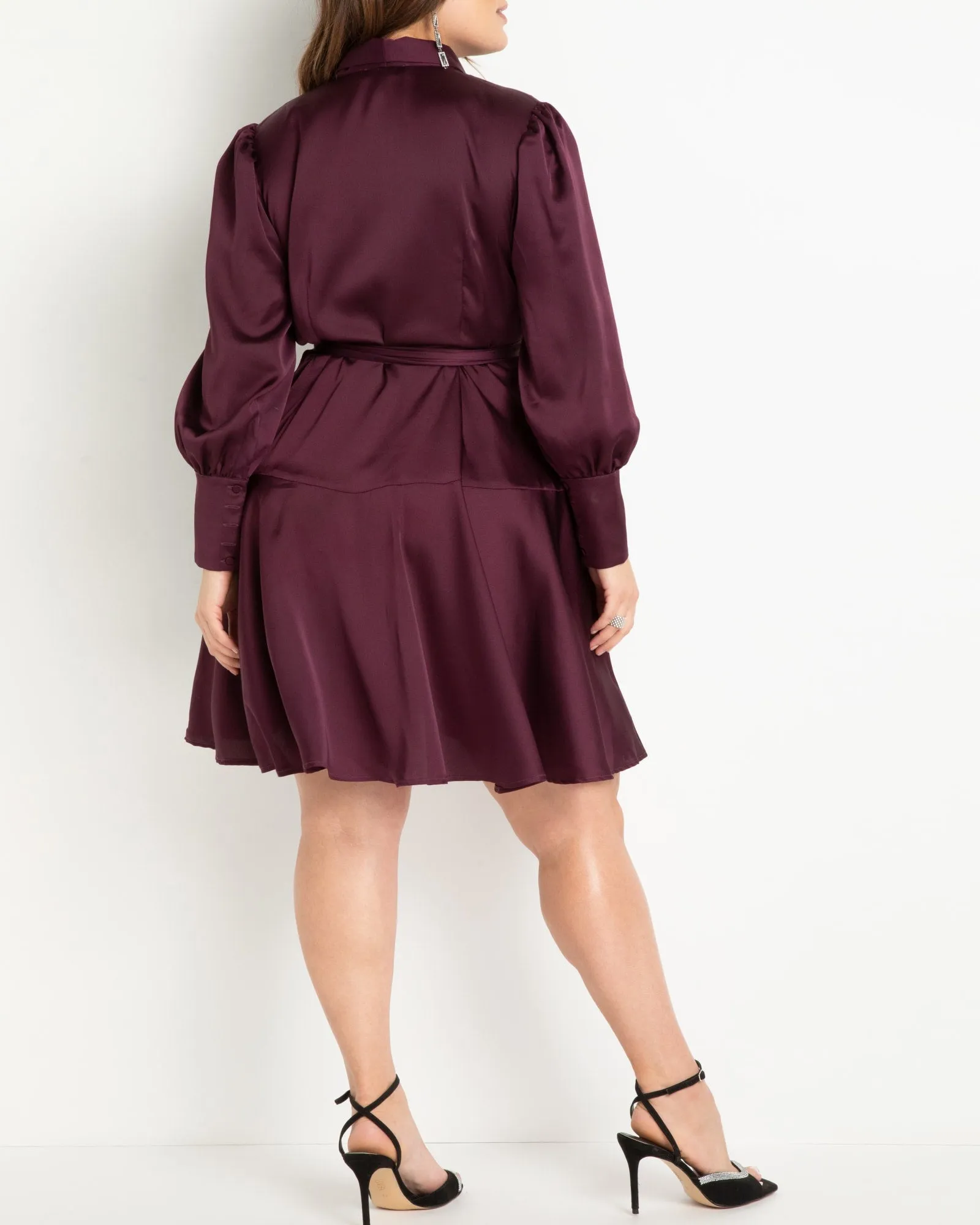 Mini Satin Wrap Dress | Potent Purple
